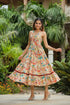 Women Multi-Coloured Floral Printed Flared Ethnic Dress